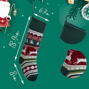 Embroidered Wool Christmas Stocking: Family Holiday Decor image 6