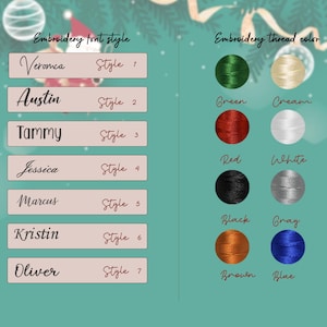 Embroidered Wool Christmas Stocking: Family Holiday Decor image 8