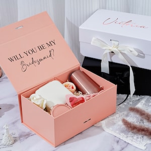 Gepersonaliseerde doos bruidsmeisje, lege doos bruidsmeisje, doos aangepaste cadeaus bruidsmeisje met naam, Will You Be My Bridesmaid, Huwelijkscadeaus