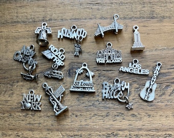 ADD ON - USA Road Trip Charm, Choose This Option to Add an Extra Charm to Ornament/Necklace, Vacation Souvenir Charms California Texas