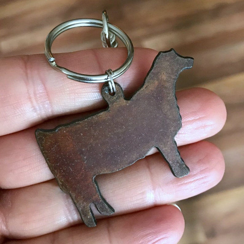 Rustic Metal Cow Keychain / Heifer Keyring / Cattle Key Chain Etsy