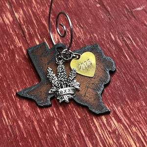 TEXAS Christmas Ornament, Dated Personalized Custom Souvenir State Gift, SMALL