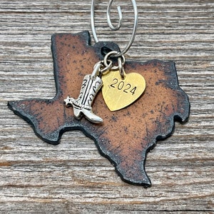 2024 TEXAS Christmas Ornament Texas Gift Texas Souvenir Travel Vacation Custom Wedding Personalized Gifts University Hostess Gift SMALL