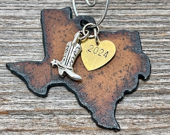 2024 TEXAS Christmas Ornament Texas Gift Texas Souvenir Travel Vacation Custom Wedding Personalized Gifts University Hostess Gift SMALL