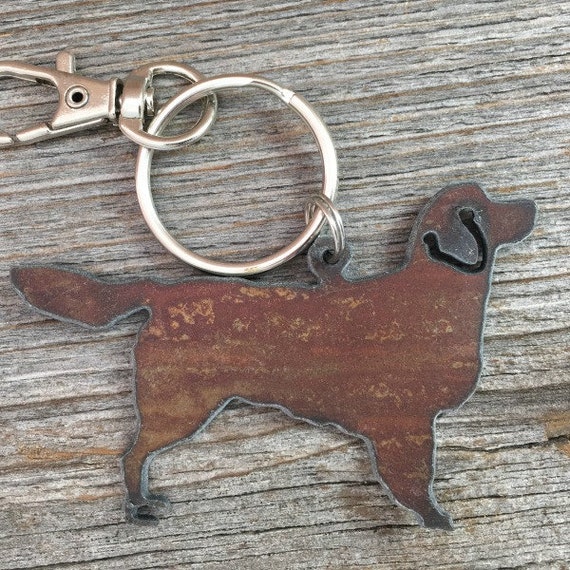 Yellow Labrador Retriever Dog Breed Heart Love Metal Keychain Key Chain Ring