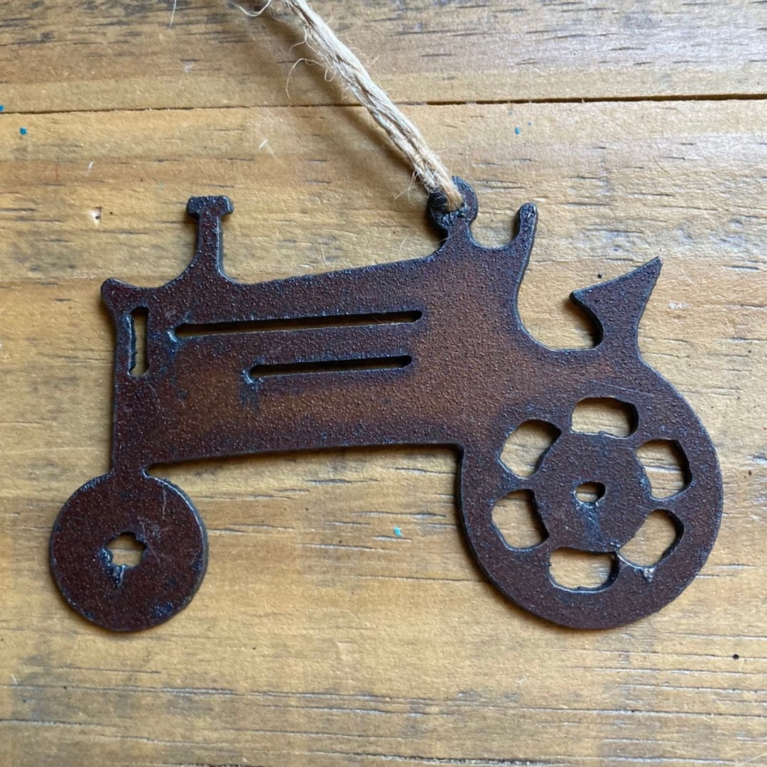 Tractor Christmas Ornament Rustic Metal Farmhouse Decor Etsy