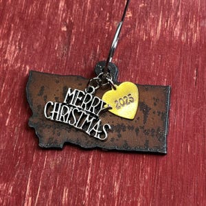 MONTANA Christmas Ornament, Dated Personalized Custom Souvenir State Gift, SMALL