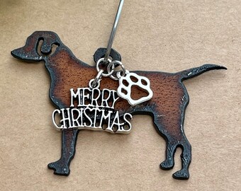 Labrador Retriever Christmas Ornament, Black Lab Ornament, Rustic Dog Gift, Pet Memorial Ornament