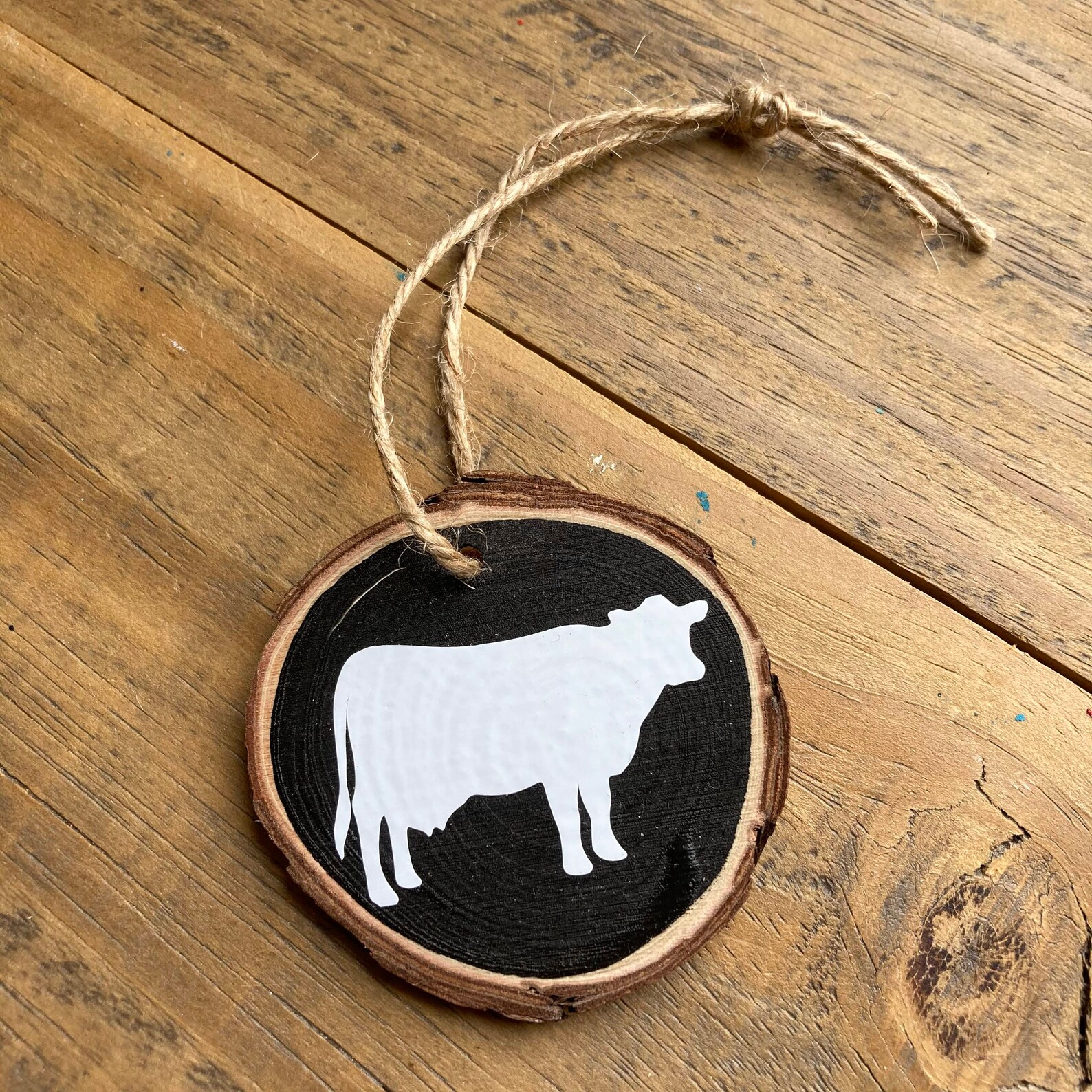 Cow Christmas Ornament Rustic Metal Cow Ornament Heifer Etsy