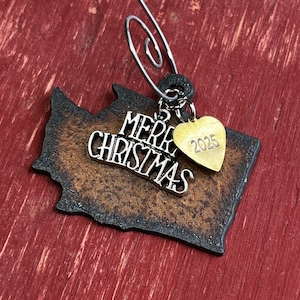 WASHINGTON Christmas Ornament, State Souvenir Gift Custom Personalized Dated Holiday Decor, SMALL