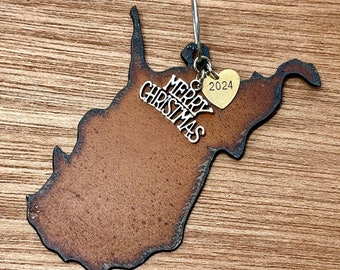 WEST VIRGINIA Christmas Ornament West Virginia Souvenir West Virginia Gift West Virginia Ornament Wedding Favor Hostess Gift LARGE