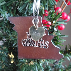 2024 MISSOURI Christmas Ornament Missouri Gift Missouri Souvenir Missouri Ornament Custom Wedding Personalized Gifts St Louis Arch SMALL image 3