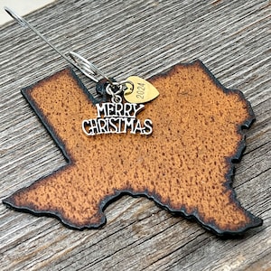 2024 TEXAS Christmas Ornament Texas Souvenir Texas Gift Texas Christmas Ornament for Texans Wedding UT University Rustic Farm Metal LARGE