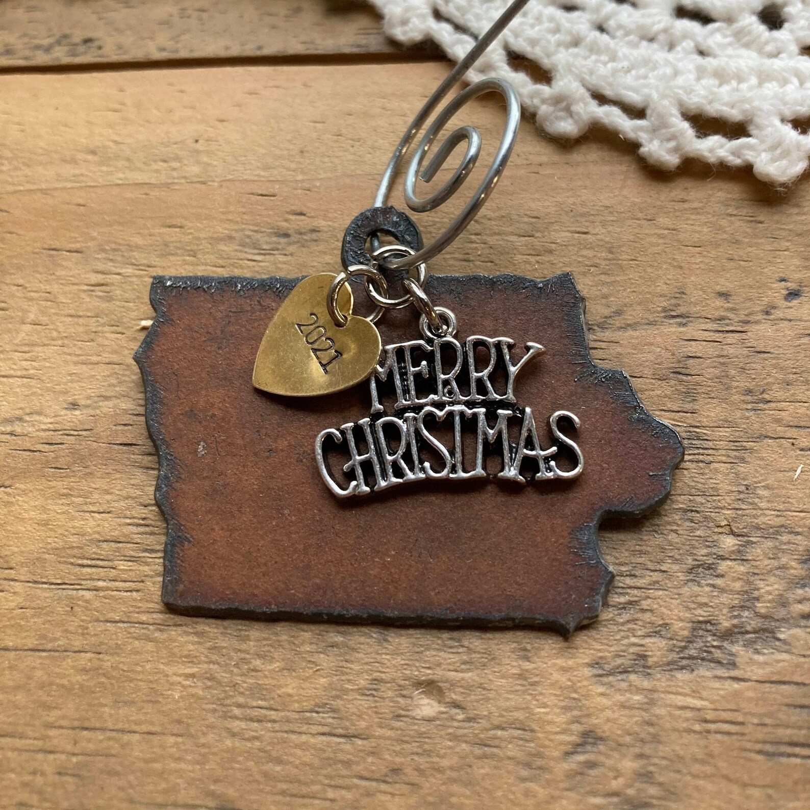IOWA Christmas Ornament SMALL 2 Iowa Gift Iowa Etsy