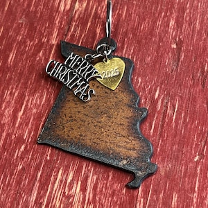 MISSOURI Christmas Ornament, Dated Personalized Custom Souvenir State Gift, SMALL