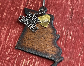 MISSOURI Christmas Ornament, Dated Personalized Custom Souvenir State Gift, SMALL