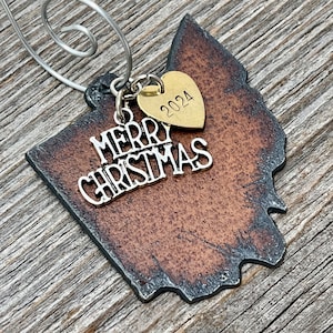 2024 OHIO Ornament Ohio Christmas Ornament Ohio Gift Ohio Souvenir Custom Wedding Favor Personalized Gifts Hostess Gift Moving College SMALL image 1