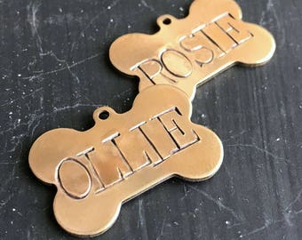 ADD ON ~ Extra Hand Stamped Tag, Personalized Brass Tag with Words, Numbers, or Dates