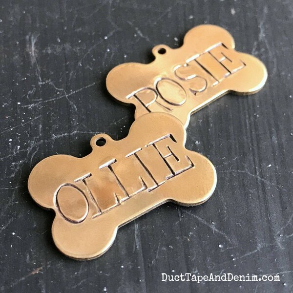 ADD ON ~ Extra Hand Stamped Tag, Personalized Brass Tag with Words, Numbers, or Dates