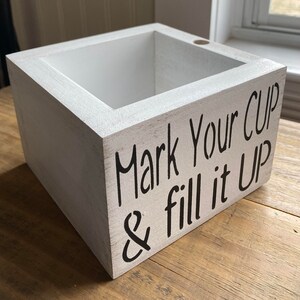 Solo Cup Holder, Wooden Cup Dispenser, Mark Your Cup & Fill It Up, Farmhouse Kitchen Decor, Party Organizer Glasses Plastic Cups Wood Drinks image 1