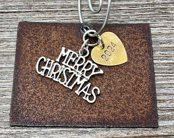 2024 WYOMING Christmas Ornament Wyoming Souvenir Wyoming Gift Hostess Gift Custom Wedding Party Favors Personalized Gifts SMALL