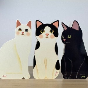 Tarjeta de felicitación 3D con diseño de gato, con bonitos animales de pie para celebraciones de cumpleaños