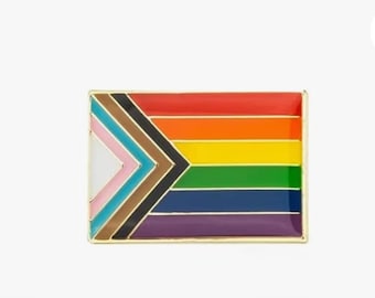 Progress Pride Enamel Pin - Embrace Inclusivity and Equality!