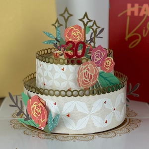 Tarjeta de pastel de cumpleaños emergente en 3D: perfecta para mamá, hermana, abuela, hija, sobrina y amigas de cualquier edad