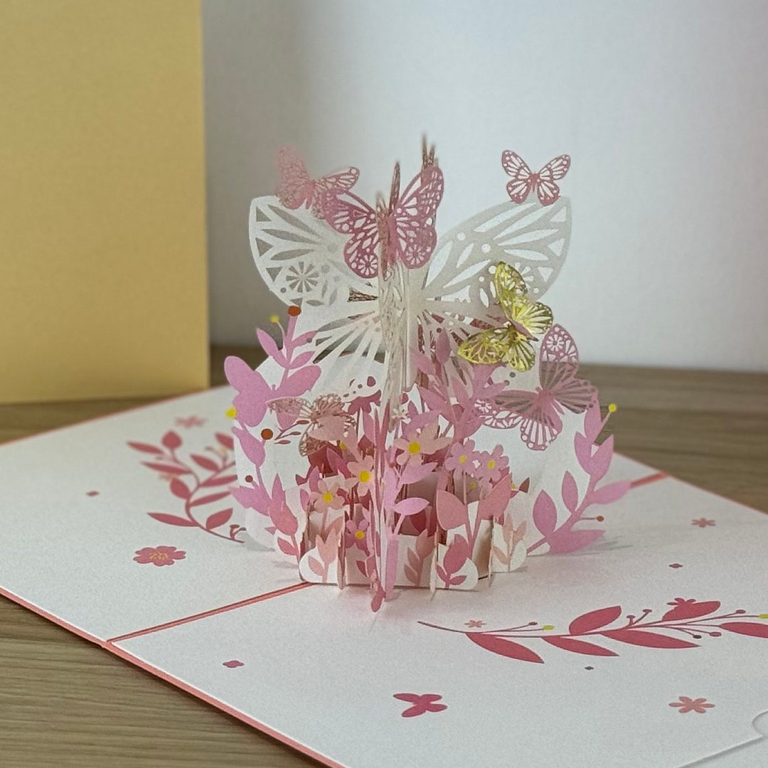 Pop up Card Birthday Butterfly Nature Animal Gift Present Greeting ...