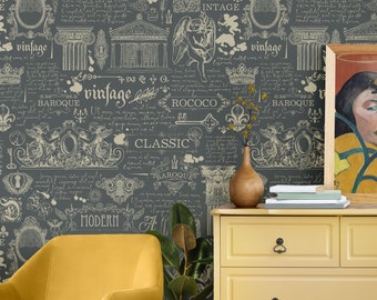 Vintage Baroque Rococo Wallpaper: Elegant Home Decor