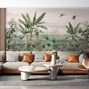 Tropical Banana Leaf Wallpaper: Lush Nature Peel and Stick Wall Covering