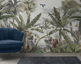 Banana Tree Wallpaper: Tropic Jungle Peel and Stick Wall Covering