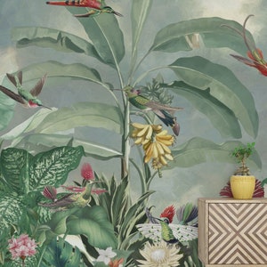 Birds of Paradise Wallpaper - Vibrant Tropical Plant Decor, Peel and Stick, Eco-Friendly Wall Covering for Bold Home Interiors