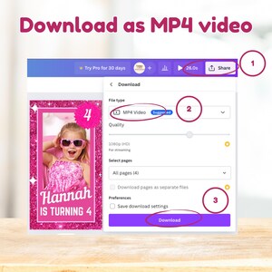Fashion Doll Invite Birthday Video, Pink Doll Birthday Video Invitation, Pink Sparkle Animated Invite, Doll Theme Party, Pink Glitter Invite - Download as Mp4 video