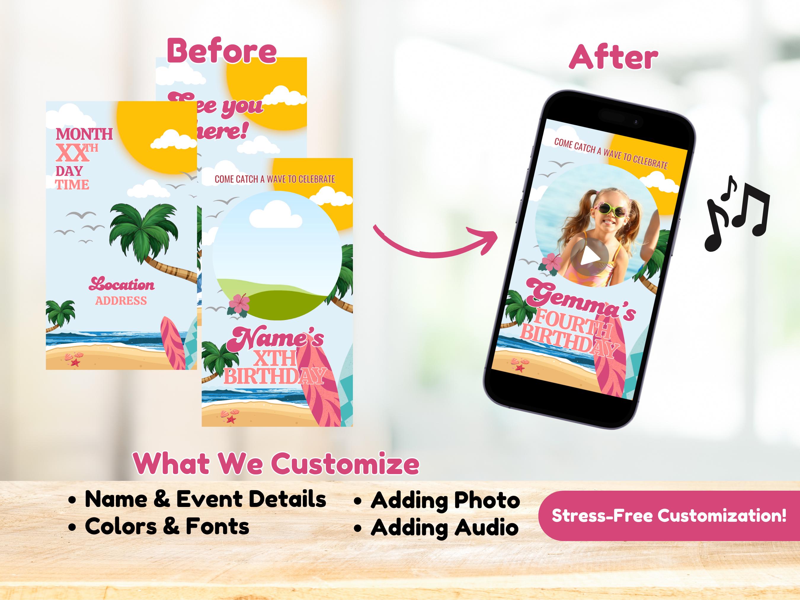 Add-on Template Customization Service for Video Invitation Template - Etsy