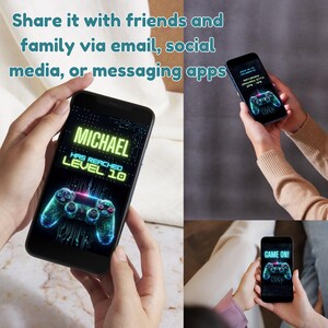 Editable Video Game Birthday Invitation, Gaming Invitation, Video Game Invitation, Kids Invitation, Video Invitation, Animated Invite, Canva - Share it with friends and family via email, social media or messaging apps