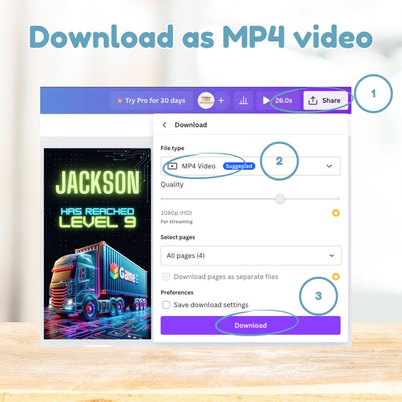 Editable Video Game Truck Birthday Party Invitation, Video Game Animated Invite, Boy Gaming Invitation, Video Game Invitation Canva Template - Download as Mp4 video