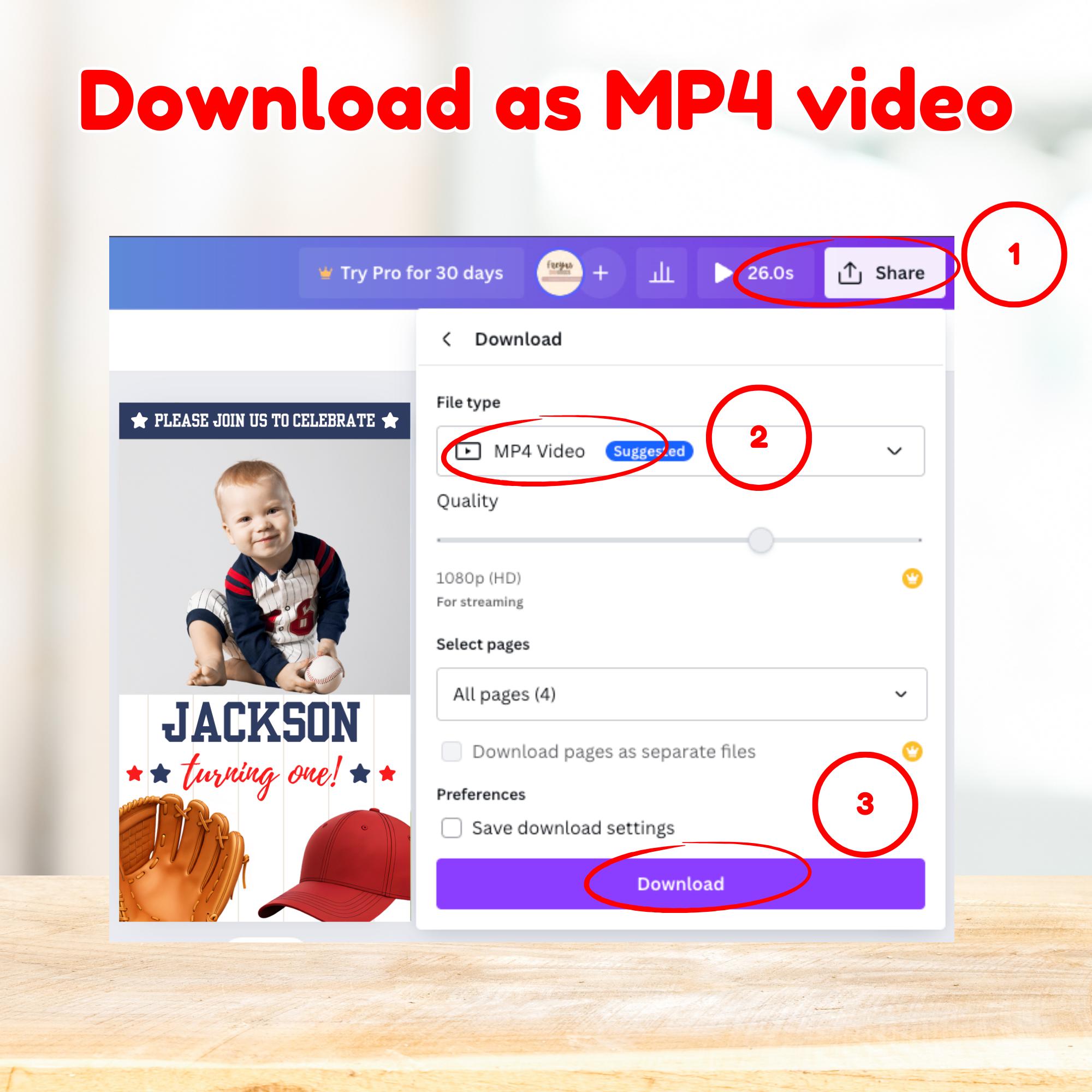 Editable Baseball Birthday Video Invitation: Animated Rookie of the ...