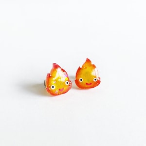 calcifer stud earrings.