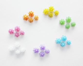 resin sparkle konpeito earrings. star fragment studs. choose from 7 colors, small or large size, stainless steel posts OR clip ons