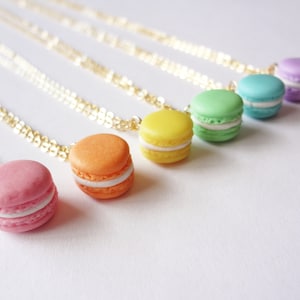 macaron necklace, custom alphabet initial personalization