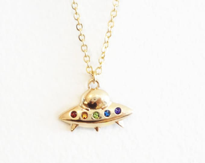 ufo necklace, outer space extraterrestrial life space ship alien charm necklace