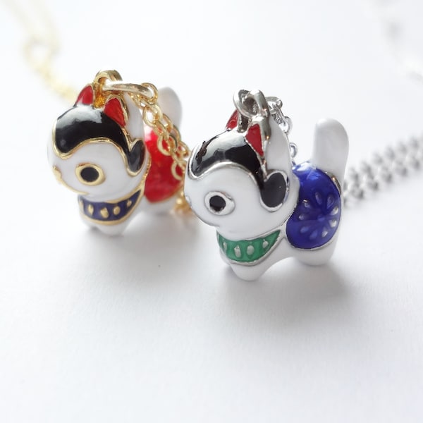 inu hariko necklace, choose from gold or silver
