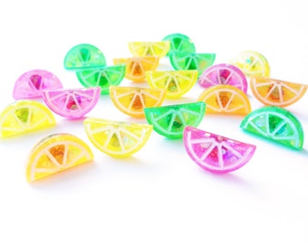 citrus slices earrings. choose from lemon yellow, orange, lime green, or grapefruit pink!