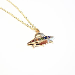 ufo necklace, outer space extraterrestrial life space ship alien charm necklace image 2