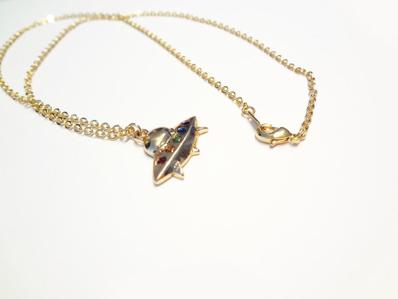 ufo necklace, outer space extraterrestrial life space ship alien charm necklace image 3