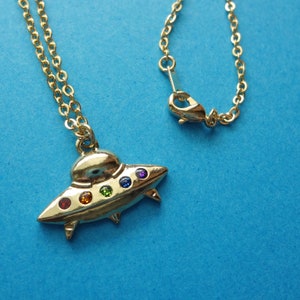 ufo necklace, outer space extraterrestrial life space ship alien charm necklace image 8