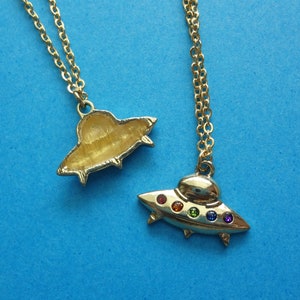 ufo necklace, outer space extraterrestrial life space ship alien charm necklace image 7