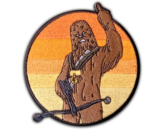 Chewbacca Patch Embroidered Iron On Applique Star Wars Wookiee 4 Inch Medal Design