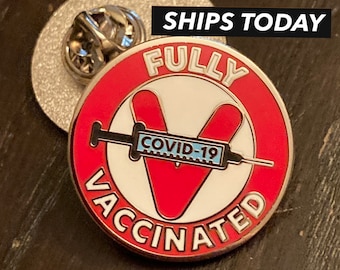 Vaccinated Pin Enamel Lapel Badge Fully Vaccinated Covid Nurse Doctor Gift